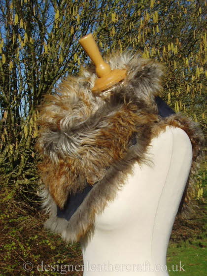 Reversible Shearling Sheepskin Wrap Pic 8